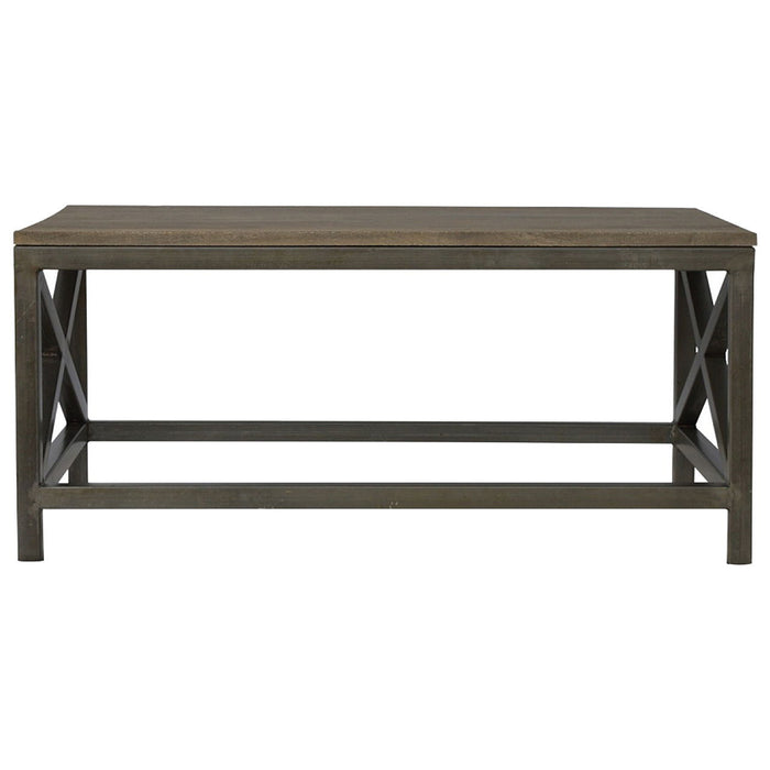 Industrial Cross Metal Coffee Table - Pewter