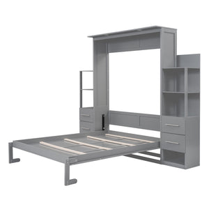Murphy Wall Bed With Shelves, Drawers And LED Lights