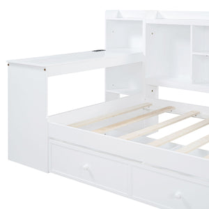 Daybed With 3 Drawers USB Ports And Desk