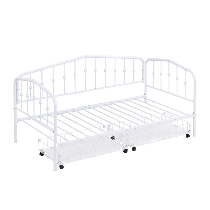 Twin Size Stylish Daybed With 2 Drawers - White