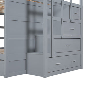 Bunk Bed With Twin Size Trundle And Staircase