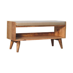 Solid Wood Bench With Upholstered Sea