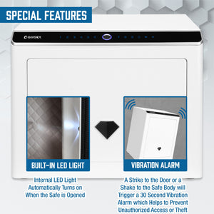 Diamond 0.92 Cu. Ft Touchscreen Biometric Keypad Security Safe - White