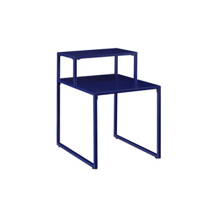 Tiered Side Table With Shelves - Blue