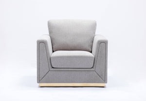 Valin - 3 Piece Living Room Set Meeting Room And Small Apartment Sofa Loveseat Chair - Gray