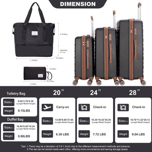 5 Piece Set Hardshell Carry On Luggage Set With Tsa Lock