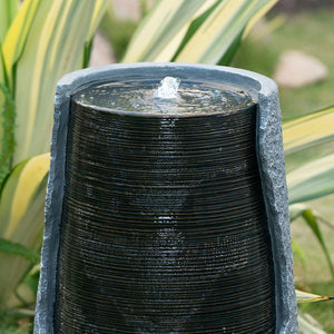 Indoor Outdoor Water Fountain, Unique Broken Urn Fountain Chic Dynamic Modern Design With Light For Garden