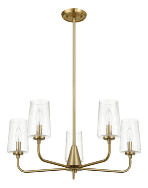 Dazzle - 5 Lights Chandelier With Clear Seeded Satin - Antique Brass / Clear / Gold