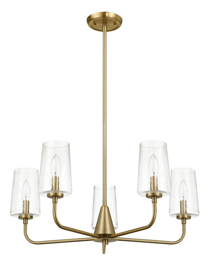 Dazzle - 5 Lights Chandelier With Clear Seeded Satin - Antique Brass / Clear / Gold