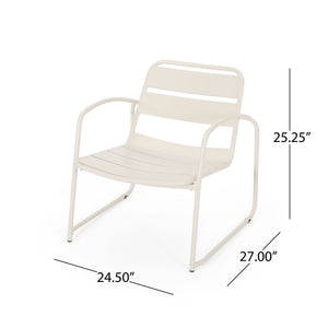 Outdoor Accent Chair With Metal Frame - White