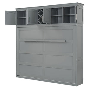 Murphy Wall Bed With Top Cabinets & Wine Rack