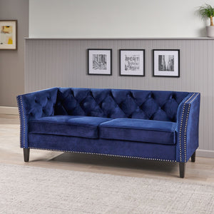 3 Seater Stationary Sofa - Blue
