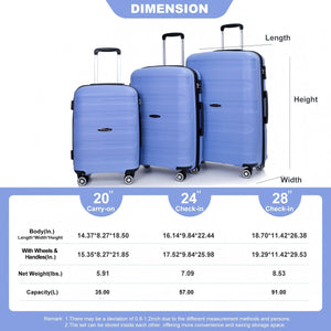 3 Piece Set Hardshell Suitcase Spinner Wheels