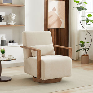 Swivel Modern Upholstered Accent Chair With Armrests