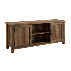 Classic Grooved Door TV Stand For TVs Up To 65" - Rustic Oak