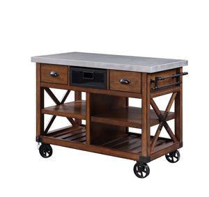 Kailey - Kitchen Cart - Antique Oak