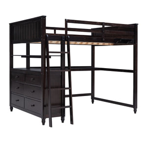 Loft Bed With Drawers With Desk And Shelves