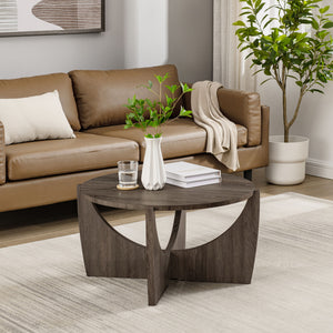 Contemporary Open Arch Base Round Table Cerused
