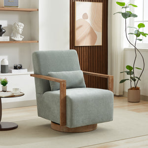 Swivel Modern Upholstered Accent Chair With Armrests
