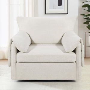 Oversized Swivel Armchair Modern Chair & Single Sofa Lounge, Comfortable Seating For Living Room