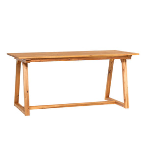 Contemporary Solid Wood Slat Top Patio Dining Table