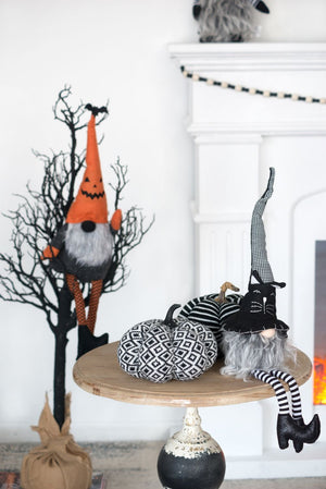 Pumpkin / Diamond Pattern, For Holiday Halloween Decor - Black White