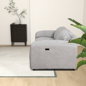 Cleveland - Dual Power Convertible Sofa - Silver