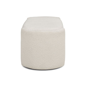 Fuji - Oval Storage Bench, Upholstered - Ivory White