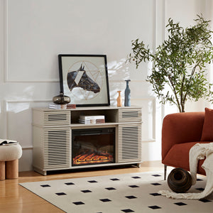 Modern Cabinet With Adjustable Shelves And Remote Controlled Fireplace