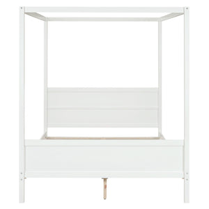 Canopy Platform Bed With Headboard And Footboard, Slat Support Leg