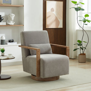 Swivel Modern Upholstered Accent Chair With Armrests