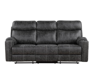 Hirah - Manual Recliner Sofa With Cupholder Function - Dark Gray