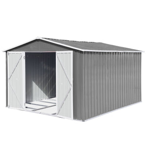 10' x 8' Garden Sheds Outdoor Storage Sheds - Gray