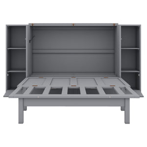 Murphy Bed With Shelves, Drawers And USB Ports