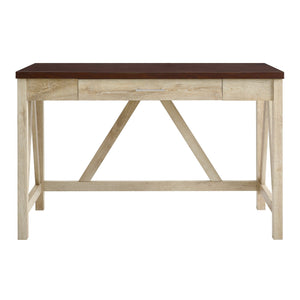 Modern Farmhouse A Frame Two Tone Desk - Brown
