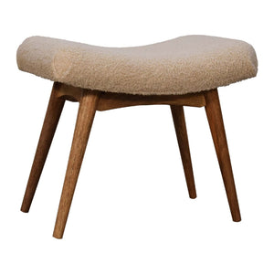 Boucle Curved Bench - Cream