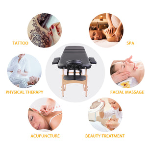 Massage Table Portable Bed With Carrying Case, Height Adjustable