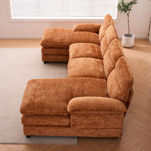U - Shaped Profile Modular Sofa, Including 2 Single Seats And 2 Chaise