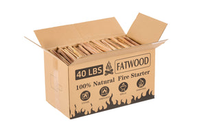 40 Lbs Fatwood Fire Starter Sticks, 100% Natural Kindling Wood, Pine Firewood Firestarter For Campfire, Stove, Fireplace, Bonfires, Grill - Natural Wood