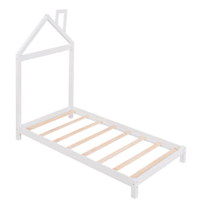 Platform Bed With House Shaped Headboard