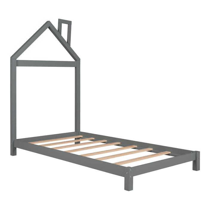 Platform Bed With House Shaped Headboard