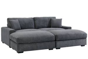 4 Seater Oversized Sectional Sofa With 2 Ottoman And 2 Pillows
