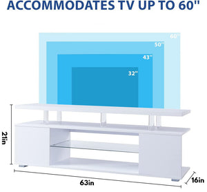 TV Stand LED Gaming Entertainment Center, Media Storage Console Table With Large Side Cabinet