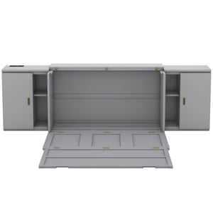 Murphy Bed With Shelves, Cabinets And USB Ports