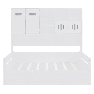 Daybed With All-In-One Cabinet And Shelf