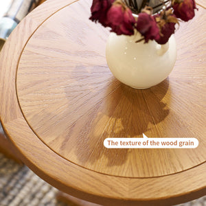 2 Piece Modern Farmhouse Living Room Coffee Table Set, Stylish And Elegant Nesting Round Wooden Table, Side End Table Set For Living Room - Brown