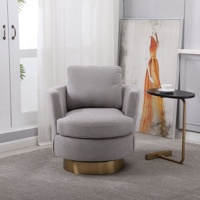 Teddy Swivel Barrel Chair For Bedroom Comfy With Base