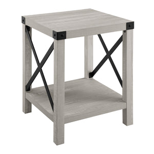 Farmhouse Metal X Table With Lower Shelf