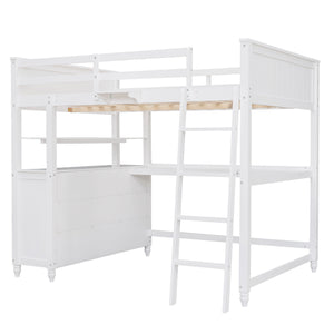 Loft Bed With Drawers With Desk And Shelves