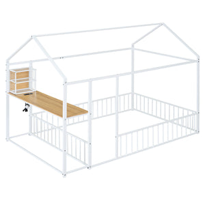 House Frame With Desk, Shelves, Power Outlets And USB Ports